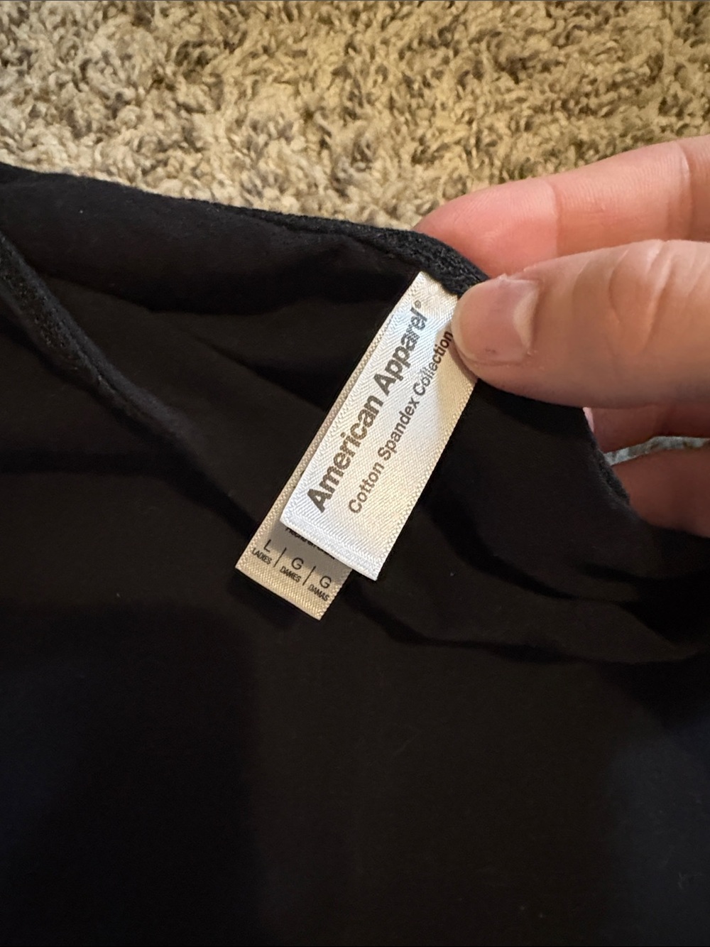 2/$12 American Apparel Off-Shoulder Crop Top - Black - Picture 2 of 2